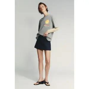ZARA 벨트 큐롯 팬츠 - 네이비
