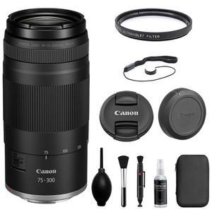 캐논 RF75-300mm F4-5.6 줌 렌즈(UV 필터 포함) + 렌즈 캡 키퍼 청소 키트(4개 품목)