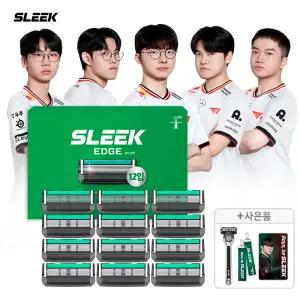 (15%즉할) SLEEK 슬릭 엣지 면도날 기획세트 4호(12입)+증정3종(면도기+T1키링+포토카드)