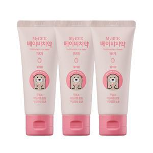 마이비 겔형 베이비치약 1단계 50g(0~2세)x3개 (무불소,유아치약)