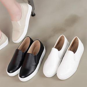 베이직 여성 가죽 슬립온 3cm/ 여자 단화 스니커즈