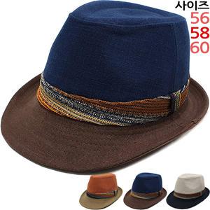CAP200259-배색 마 중절모 페도라 남자 여자 여름 골프 모자