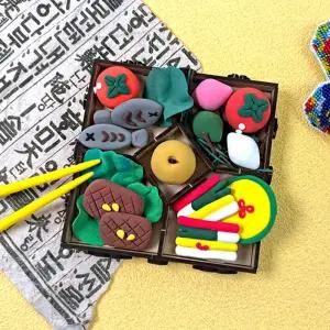 [오피스스쿨] 토단(TD) 클레이로 한가위 음식 만들기 4인세트 DIY 클레이 만들기세트 추석다과상 만들기