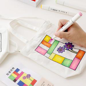 [두근두근아트] 텀블러백 만들기 전통 문양 캔버스 천 패브릭 물병 가방 아이 창의력 학습 미술 컬러링