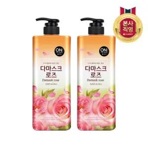 온더바디 플라워 약산성 퍼퓸 바디워시 다마스크로즈향 900g 2개