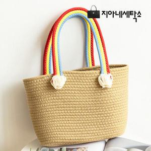 [지아네세탁소] 빅레인보우백 토드백 짜임가방 여성가방