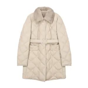 (런칭가399,000원) 밍크카라 이태리 램스킨 구스다운 코트