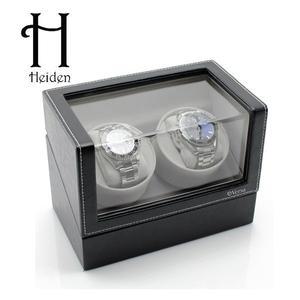[하이덴][Heiden] 하이덴 버사 엘리트 더블 와치와인더 VR002-Black leather 흰색 스티치 명품 시계보관...