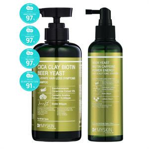 맥주효모 탈모 완화 샴푸 500ml  1개 +맥주효모 어성초 비오틴 카페인 헤어 두피 토닉 에센스 200ml1개