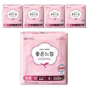좋은느낌 오리지널 울트라 날개 중형 4매x5개 /자판기용 휴대용 여행용 생리대