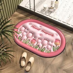 [신세계몰]3D 튤립 입체 발매트 규조토 화장실 주방 욕실 인테리어발매트