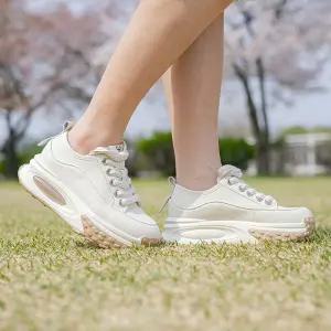 [라마트리] [코어스텝] 발편한 키높이 경량 에어쿠션 소가죽 스니커즈 (7cm) 추가 신발끈