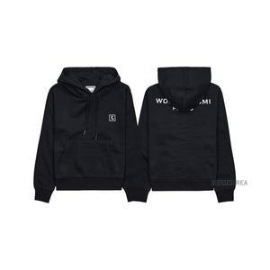 [우영미](김해점)[WOOYOUNGMI] FW24 남성 백로고 후드 티셔츠 M243TS37 723B