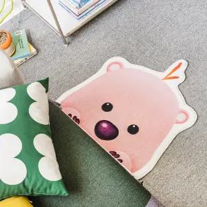 잔망루피 빼꼼 반원 미니러그 욕실 침실 발매트 60x60cm