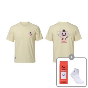 마제라 배드민턴 그래픽 반팔 티셔츠 MSW-TS1417 옐로우베이지