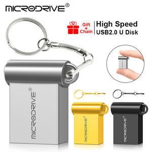 초소형 금속 USB 플래시 드라이브 펜 메모리 스틱 U 디스크 2.0 키 체인 펜드라이브 4GB 8GB 16GB 32GB 64G