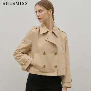 [쉬즈미스(SHESMISS)] 경쾌한 더블버튼 숏 트렌치코트 (택가격: 278000원)