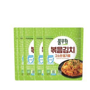 고소한 들기름 볶음김치 (100gX5개) 봄 식재료 풀무원 아삭아삭 시원한맛 건강한 집밥 간단한끼 1세트