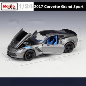Maisto 1:24 쉐보레 코르벳 그랜드 스포츠 합금 럭셔리카 로고 모델 다이캐스트 레이싱 카 어린이 장난감
