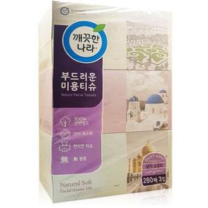롤화장지 미용티슈 각티슈 깨끗한나라 280매 3입 뽑아쓰는키친타올 3겹화장지크리넥스