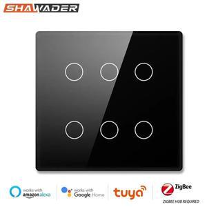 스마트 Zigbee 4x4 브라질 조명 스위치 Tuya 4/6/8 Gang 지능형 벽 음성 제어 터치 센서 Alexa Google 홈