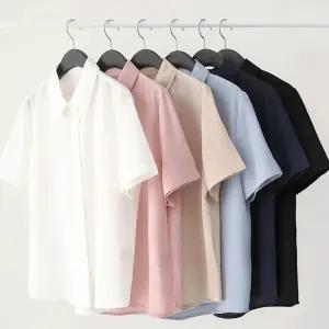 SIS-002 노구김 반팔 셔츠 블라우스 남방 포켓 여성