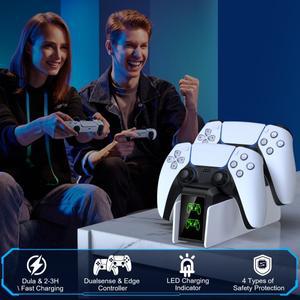 PS5 컨트롤러 충전기 용 DualSense 스테이션 PlayStation5 무선 게임 듀얼 도크 스탠드