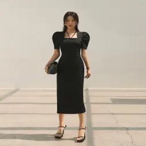 [다바걸][DB made] 콜릿퍼프데님원피스