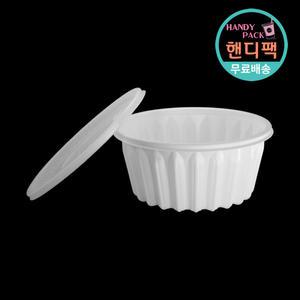 195파이 면용기 찜 탕 배달 포장 용기 (대) 화이트 300세트