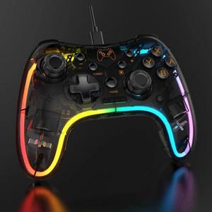 스위치 PS3 게임 콘솔 용 새로운 STK-2039 유선 패드 PC Windows Android RGB 글로우 LED 컨트롤러 조이스