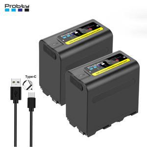호환 소니 NP-F970 DCR 배터리, LED 전원 표시기 포함, 10800mAh