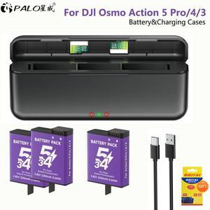 DJI 오즈모 액션 5 프로 배터리 2250mAh  3- 충전동용 4/3 스포츠 카메라 부품용