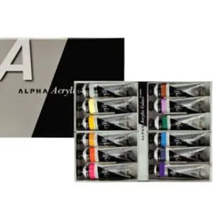 (50ml 12색 A세트) 알파 준전문가용 실버라벨 아크릴물감/포스터/컬러/벽화/유화/대용량/칼라/칼러/미술용