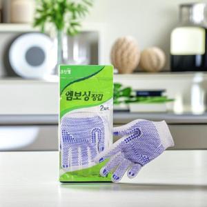 크린랩 엠보싱 장갑 미끄럼방지 글러브 면장갑 목장갑 이사 택배 원예 (2p 3세트)