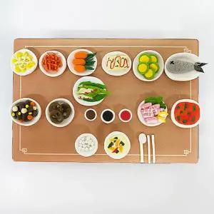 [문구티쳐] 토단(TD) 클레이로 전통 7첩 반상 만들기 1인세트 diy 클레이 점토놀이 설날 새해 음식만들기 점토찰흙놀이