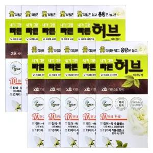 옻 걱정은 덜고 용량은 늘고 남여공용 새치커버 염색약 내가그린 빠른허브 2호 자연스런흑색 X 10개