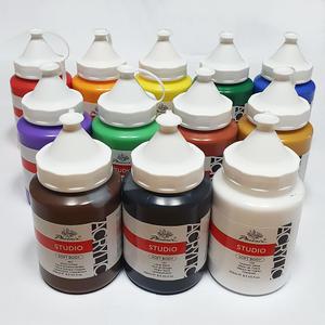 아크릴물감 STUDIO250ml 12색세트/학교 학원 화실 문화센터 대용량 미술준비물 공예 만들기 인테리어재료