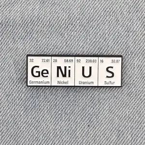 BTZ082 지니어스 GeNiUS 화학 뱃지 과학 브로치