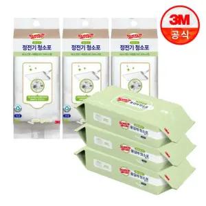 대형 베이직 물걸레 청소포 40매x3팩+정전기 청소포 50매x3팩 총
