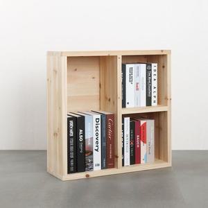 [포메리트]뉴 삼나무 원목 2단 책장 600 로테이션