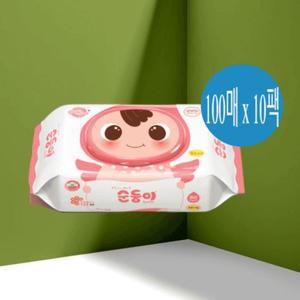 순둥이 물티슈 베이직 엠보싱 캡 100매 x 10팩 nBpC01