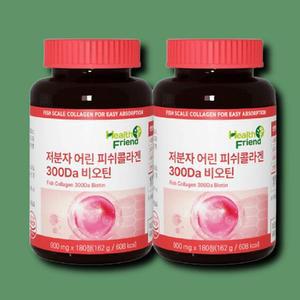 [기타] 저분자 어린 피쉬콜라겐 300Da 달톤 비오틴 180정 2개