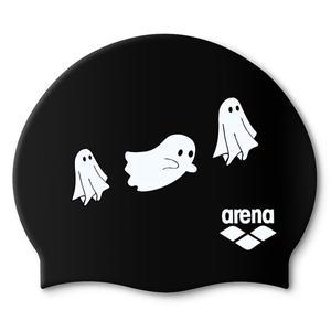 [아레나] 실리콘수모 플라잉 고스트 유령 귀여운 수영모자 블랙 화이트 캐스퍼