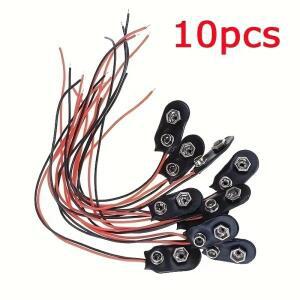 10pcs 9V 배터리 클립 10cmBlack 레드 2 유선 케이블 연결 커넥터 볼트 홀더