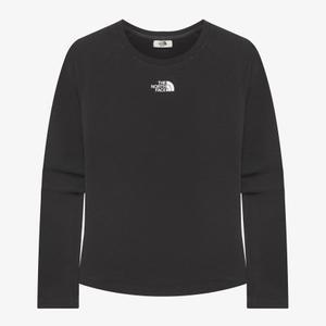 노스페이스 화이트라벨 여성 긴팔티셔츠 25SS 여성 델피 긴팔 라운드티 NT7TR30K BLK