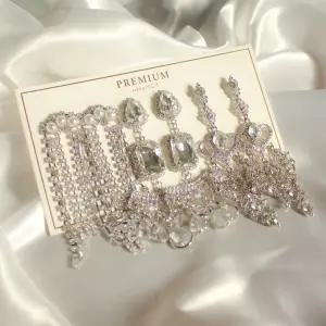고급 드롭 실버 귀찌세트 귀걸이세트 볼드린 큐빅 파티 악세사리 이어링 earring