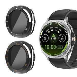 삼성 갤럭시 워치 8 클래식 46mm 화면 보호기, 스파이 방지 강화 유리 필름 커버 스마트 워치용 하드 PC 케이스 범퍼용 KPYJA 2팩 개인정보 보호