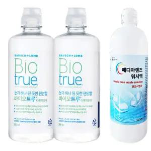 바슈롬 바이오트루 렌즈용액 300ml X 2개 + 메디아렌즈 식염수 500ml