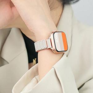 APPLE WATCH ULTRA 스트랩 41MM 49MM 40 45MM IWATCH 슬림 스포츠 밴드 마그네틱 시리즈 실리콘 44MM 42MM