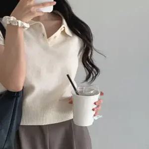 루에나 반팔 카라니트